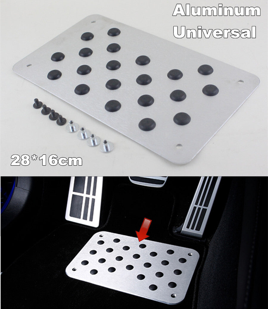 Car Floor Mats Carpet Liner Aluminum Heel Pad Carpet Mat Silver for Sedan SUV