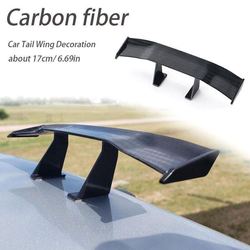2 Pcs for Mini Spoiler Auto Car Tail Decoration Spoiler Wing Carbon Fiber Print Look