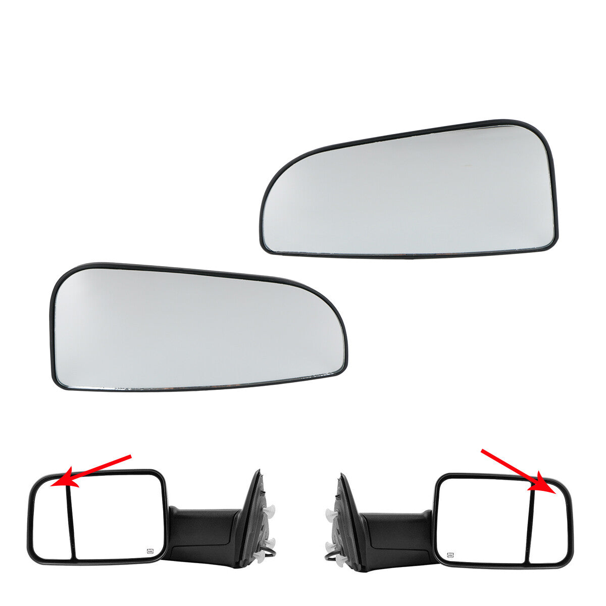 A pair of towed lens observers with lower glass suitable for 2010-2020 for Dodge for Ram 1500 2500 3500 5500
