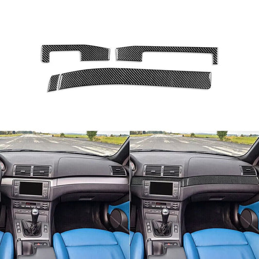 for BMW 3 Series M3 E46 98-05 Carbon Fiber Interior Dashboard Panel Cover 4Pcs