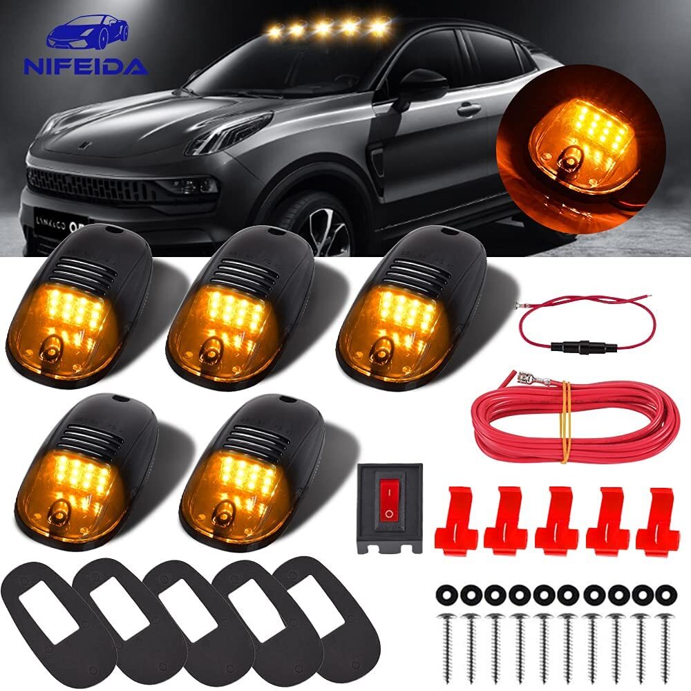 5x for Dodge for RAM 1500 2500 Cab Smoked Len LED Rooftop Running Marker Lights Kit