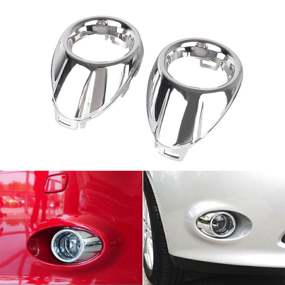 2x Front Fog Light Lamp Cover Surround Bezels Trim Chrome for Ford Focus 2012-13