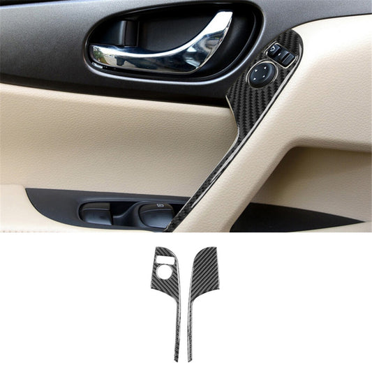 2x Carbon Fiber Front Rearview Mirror Adjusts Trim for Nissan Rogue 2014-2016