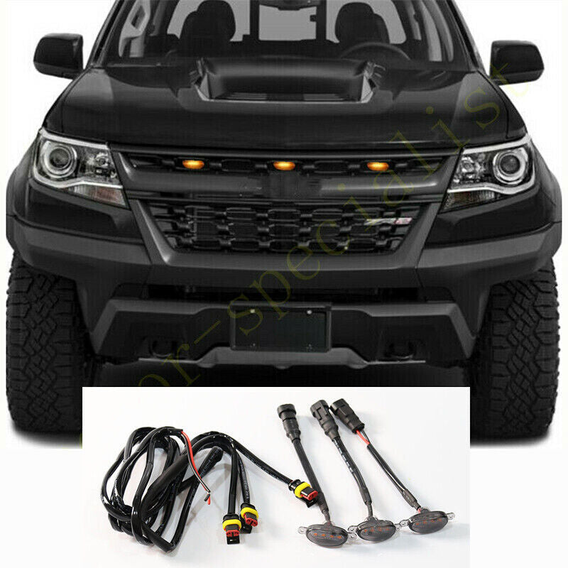 for Chevrolet Colorado 2017-2020 Style Grill LED smoke Marker Light Kit