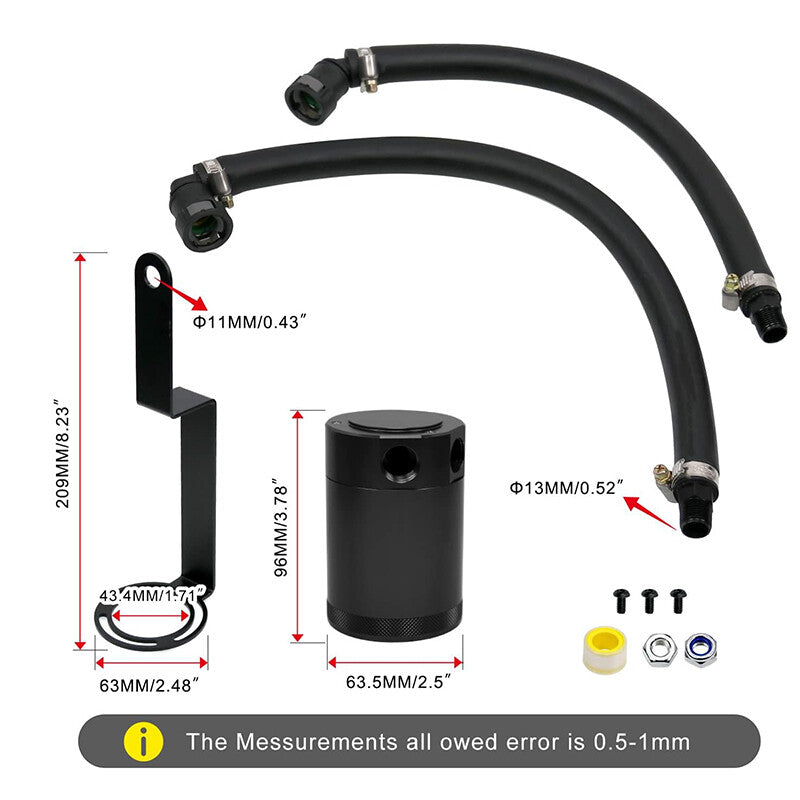 Oil Catch Can Oil Separator For 2015-2022 Hellcat Charger for Challenger Black