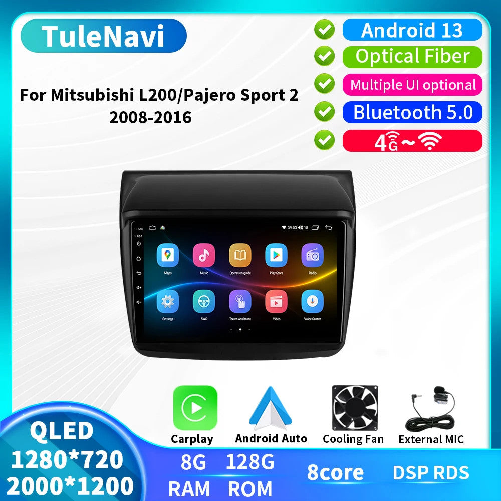 for Mitsubishi for Pajero Sport L200 Triton Android CarPlay Car Radio GPS Screen DSP