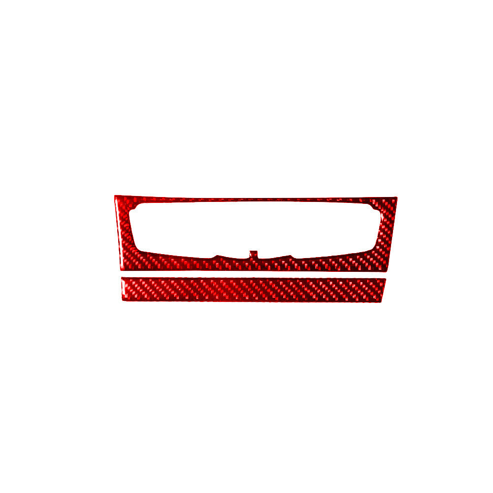 for Audi Q5 2009-2017 Red Air-Con Climate Knob Trim Cover Type-B Carbon Fiber