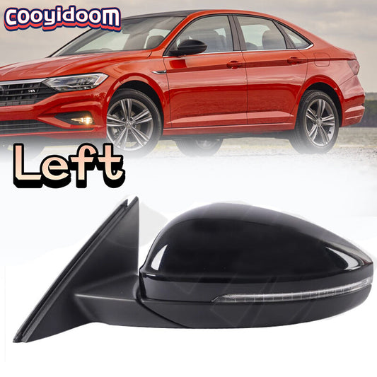 Left for VW for Jetta MK7 2019 2020 Black Auto Outside Door Rearview Mirror Assembly