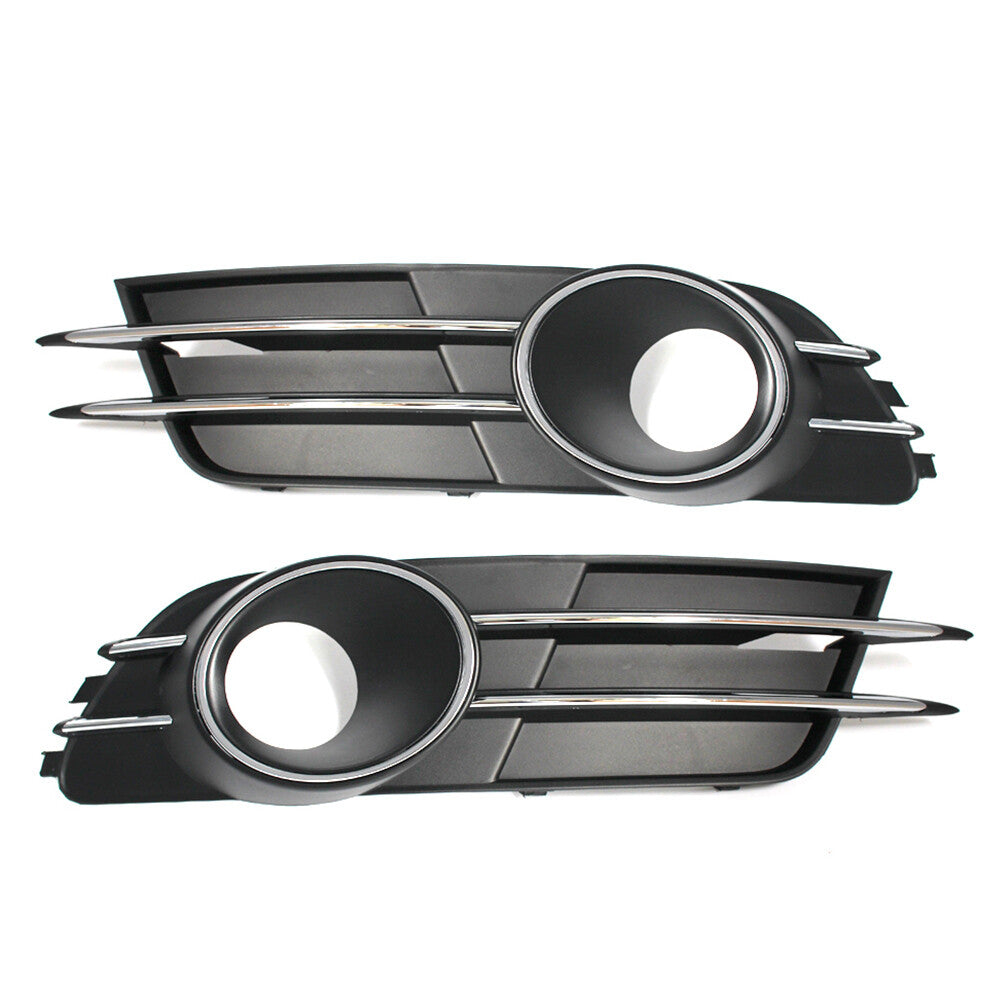 Lower Bumper Fog Light Lamp Grille Cover With Hole 2pcs for Audi A6 C7 2011-2015