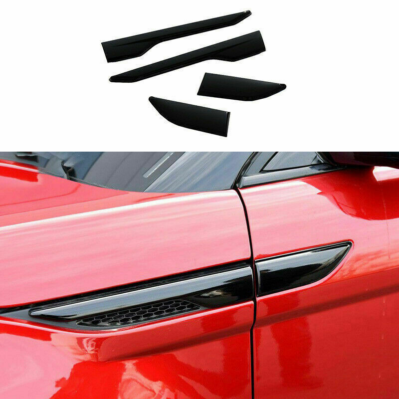 4Pcs Gloss Black Air Flow Vent Side Fender Trim for Range Rover Evoque 2012-2019