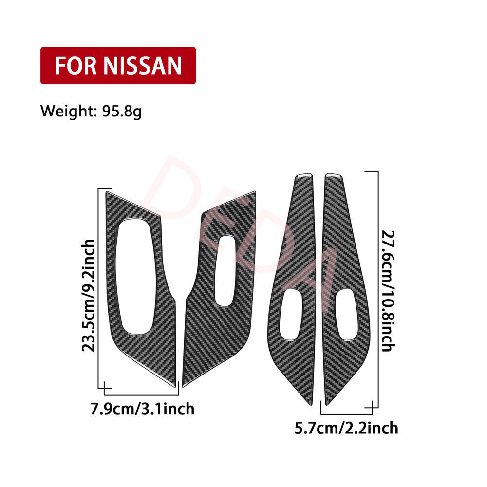 4¡ÁCarbon Fiber Window Lift Switch Button Cover for Nissan Altima Teana 2013-2018