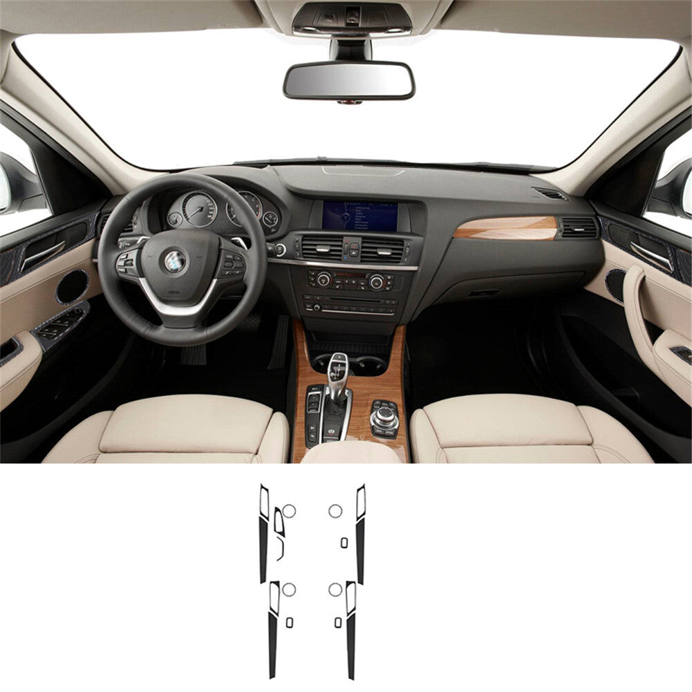 17X Carbon Fiber Set Of Door Cover Trim for BMW X3 F25 X4 F26 2011-2017 Type A