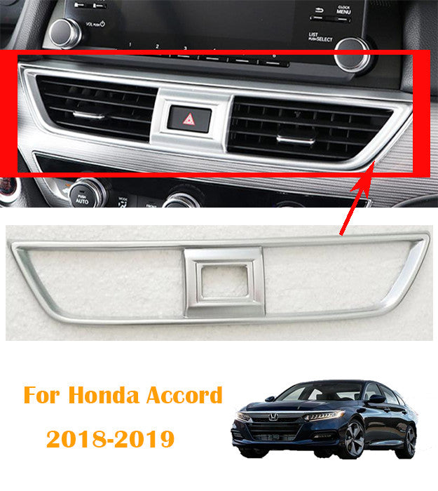 for Honda Accord 2018-2019 Silver Center Dashboard Air Vent Outlet Cover Trim