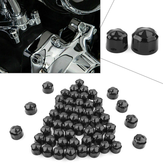 for Harley Road King Electra Glide 99-16 FLHX FLHTK Black Engine Bolt Cap Set