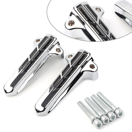 Front Lower Fork Leg Covers LED Light for Harley FLHR FLHTK FLHX Chrome-Smoken