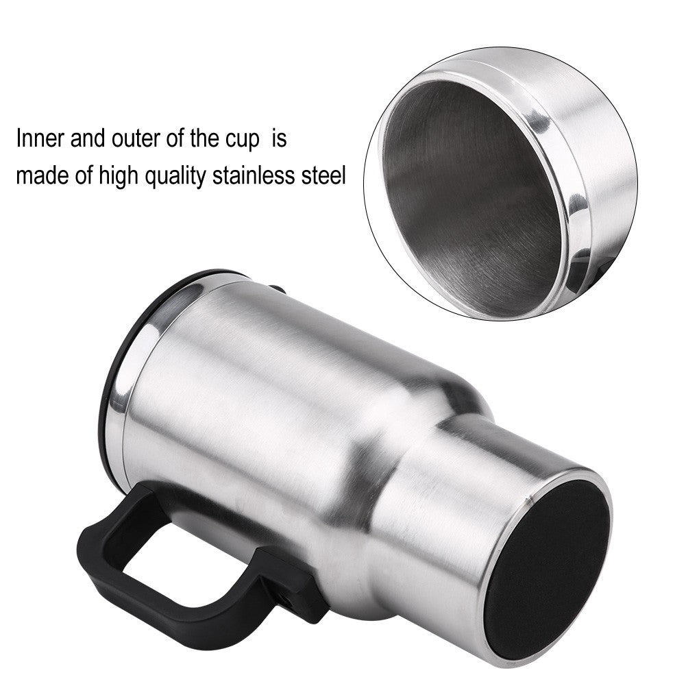 12V In-car Heated Travel Mug Electric Stainless Steel Travel Heating Cup
