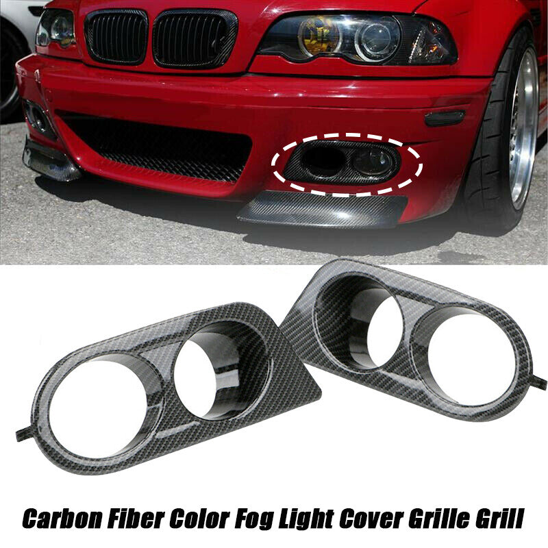Carbon fiber fog light cover grille barbecue grille suitable for BMW E46 M3 2001-2006 2-door