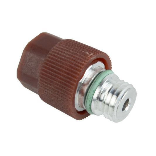 A/C Service Valve High Side R-134a Port Adapter with Replaceable Valve Cores