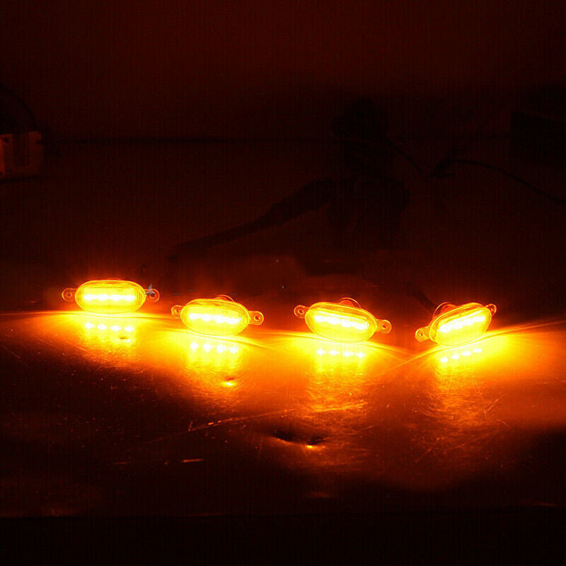 4P for Jeep Renegade 2015-2022 Amber LED Lights Front Bumper Grille Running Lamp