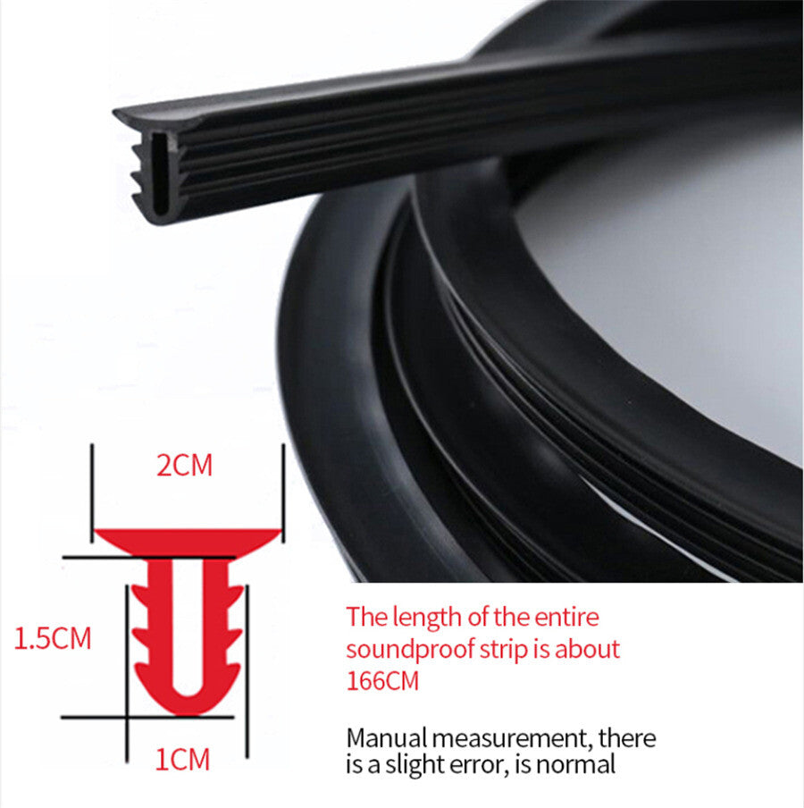 Universal Car Rubber Sound Windshield Edges Gap Seal Strip 1.6M U Type Dashboard
