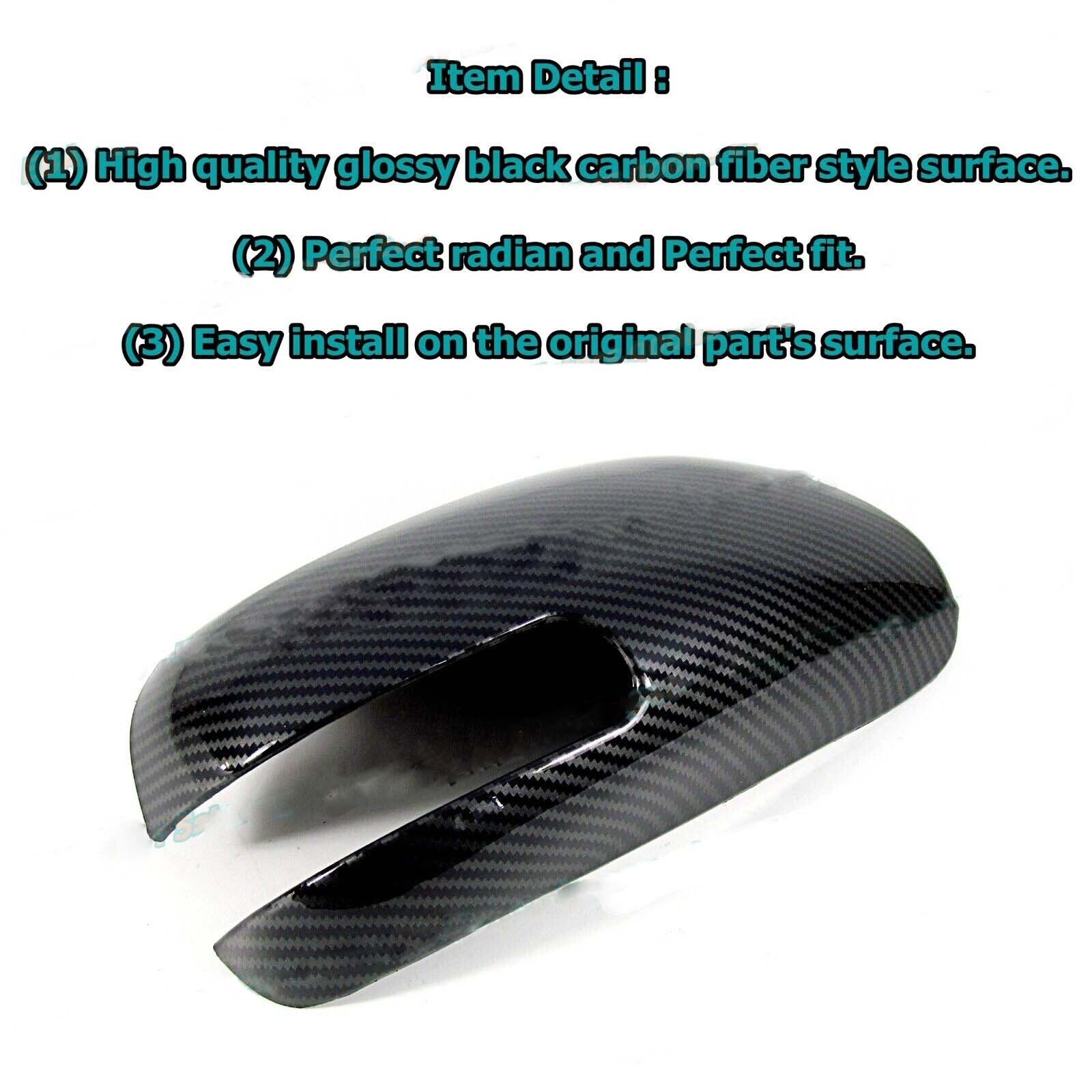 2x Glossy Carbon Fiber for 2012-2016 for Scion tC Hatchback Side Mirror Cover