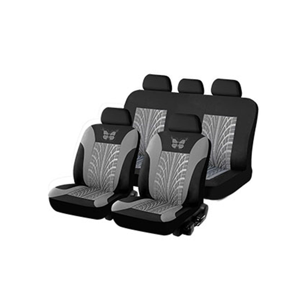 Full Car for Seat Cover Set Washable Fit for Toyota for Camry Black/Grey Headrest Covers