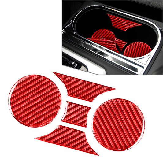Central Control Cup Holder Panel Cover Trim Fit for Toyota Tundra 2014-2021 Red