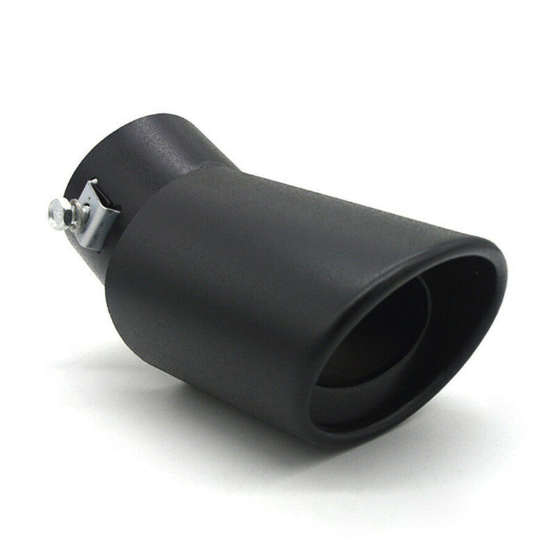 Car Exhaust Pipe 62mm Stainless Steel Bend Muffler Tip Tail Throat Black Matte