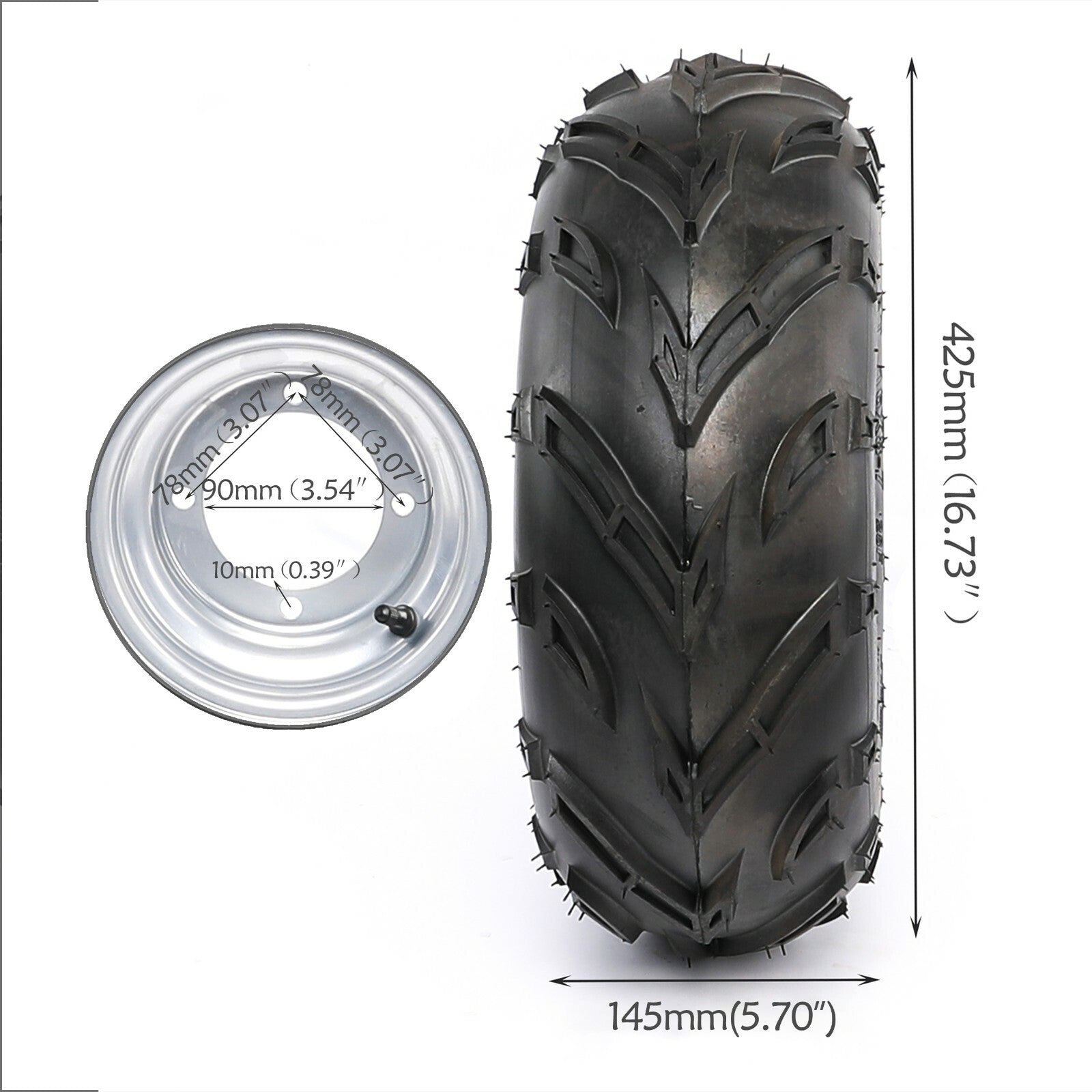 4-piece set with 4 bolts, 7-inch wheels, 16x8x7 tires and rims suitable for all-terrain vehicles, four-wheel go-karts, Taodao.