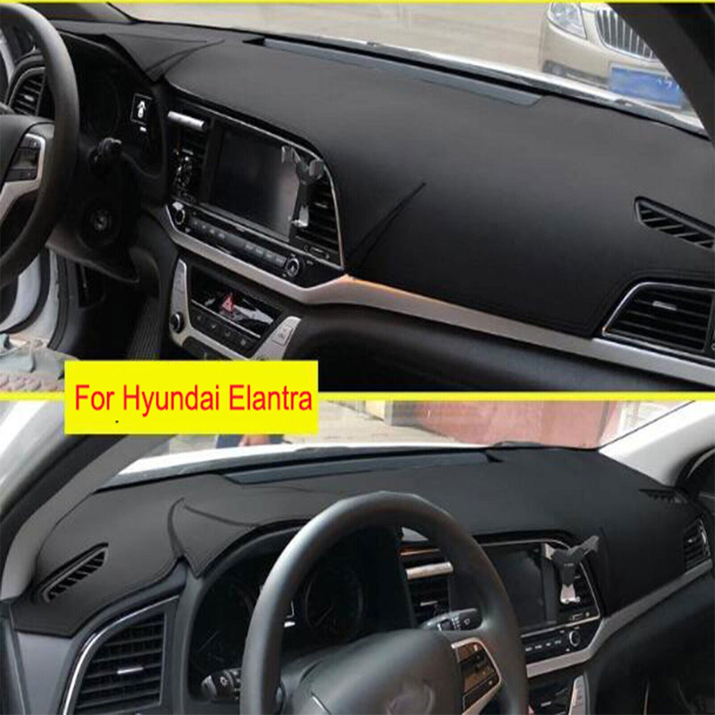 PU leather Dashboard Dash Mat Non-slip DashMat Pad for Hyundai for Elantra 2017-2020