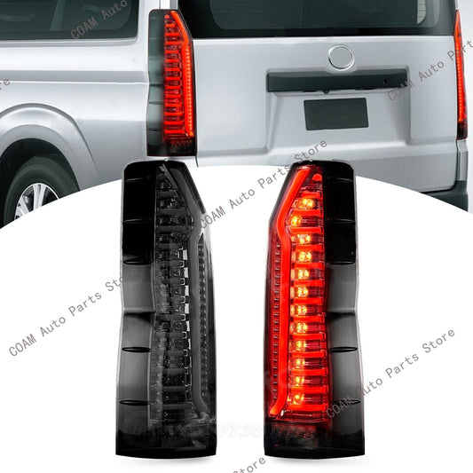 A pair of LED taillights for the for Toyota Hiace 6th H300 2019 - 2023 Dynamic Taillights