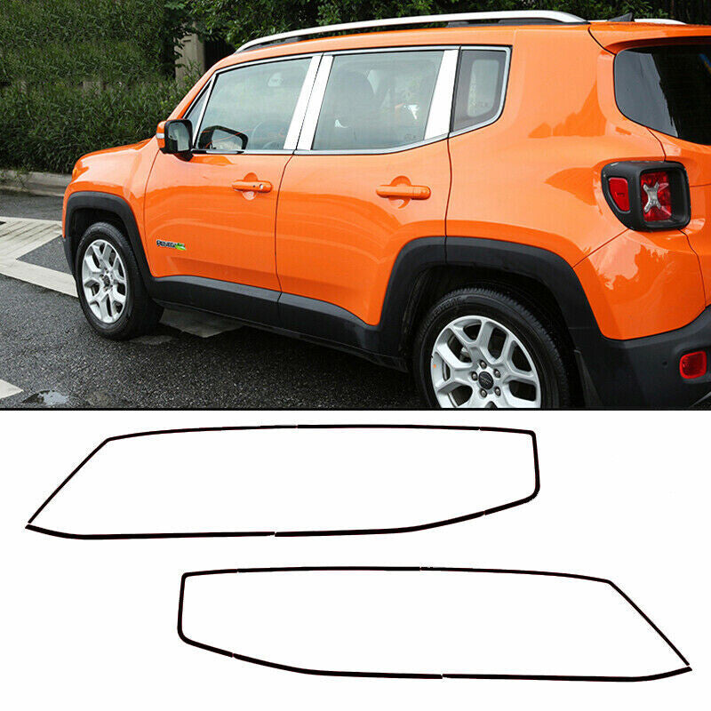 for Jeep Renegade 2015-2023 Black Steel Car Window Sill Molding Strip Cover Trim