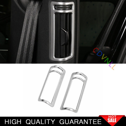 Fit for Audi A6 A7 2019-2024 Matte Silver B Pillar Air Outlet Vent Cover Trim 2P