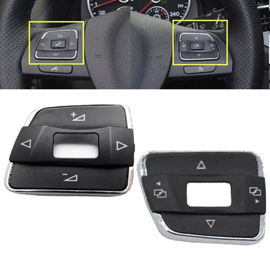 2x Multifunction Steering Wheel Volume Switch Button Trim Cover for Passat B7