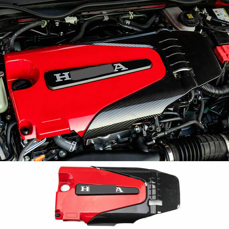 for Honda for Civic 2016-21 1.5T RedCarbon ABS Engine Hood Cover Bonnet With Screw