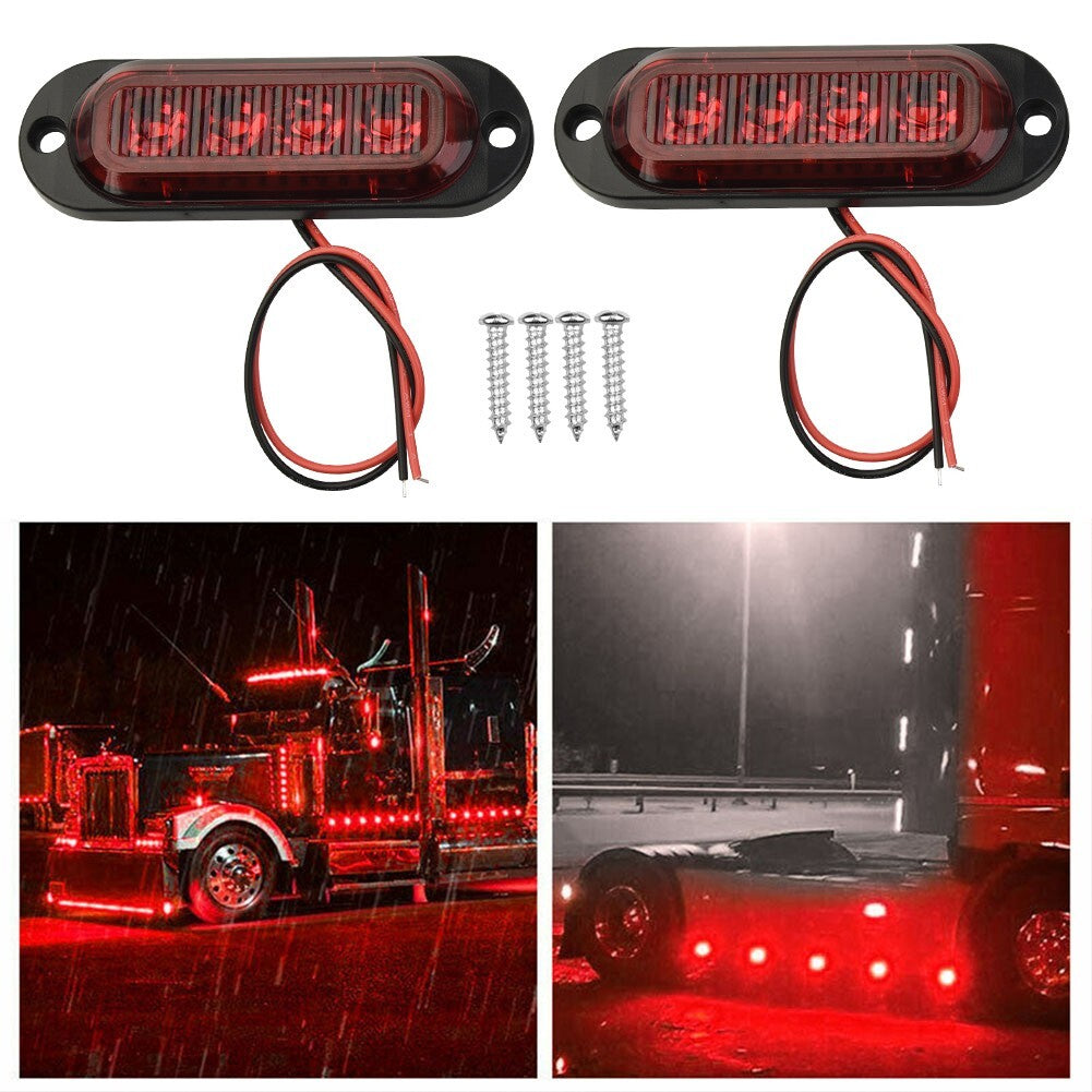 LED side marker lights, red side markers, clearance for trailer truck accessories