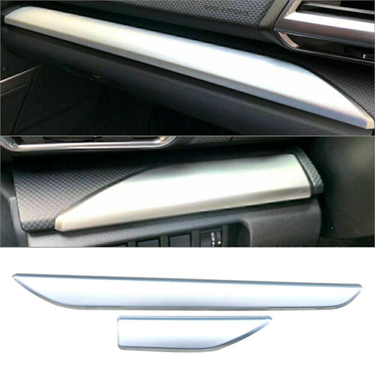 for Subaru Forester 19-2020 Matte Silver 2x Dashboard Middle Console Stripe Trim