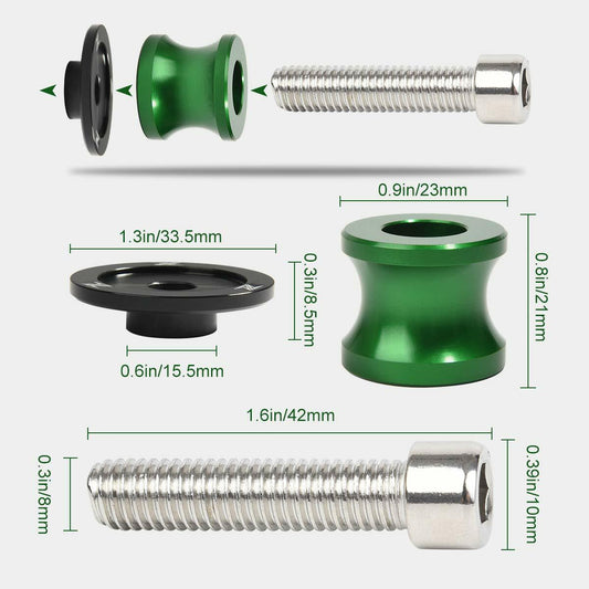 M8 Swingarm Sliders Spools Stand for Kawasaki Z250 Z650 Z750 Z800 Z900 Z1000