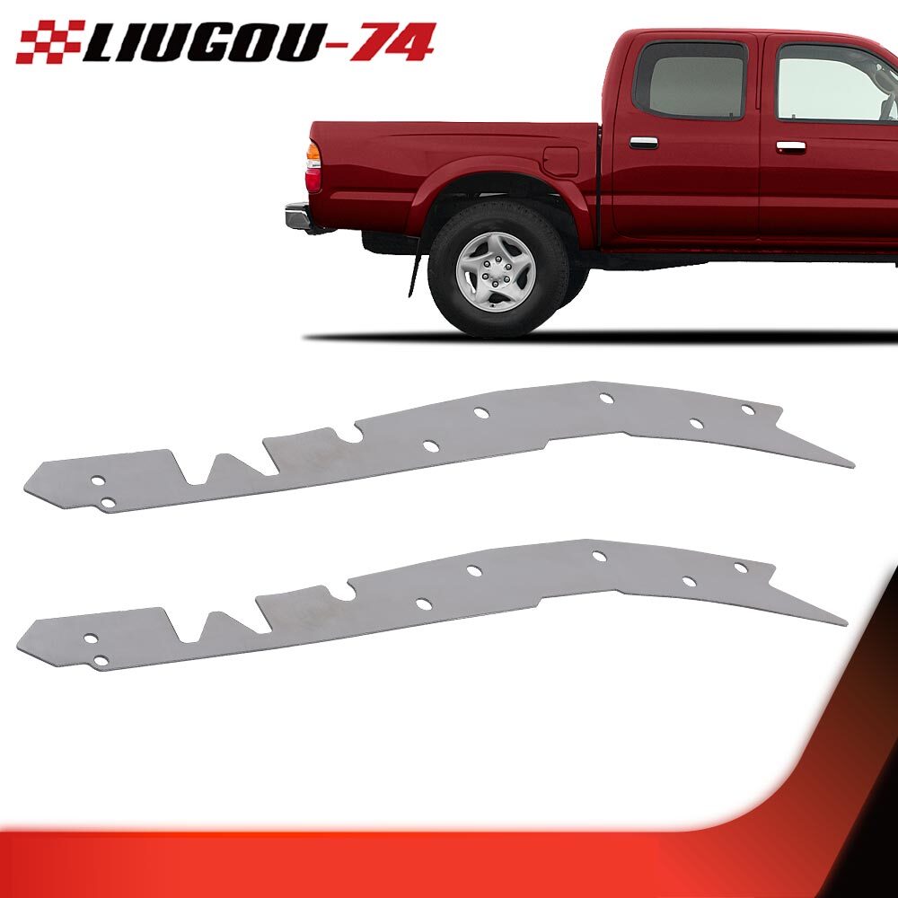 One pair of frame rustproofing and repair plates suitable for 1995-2004 for Toyota Tacoma silver models.
