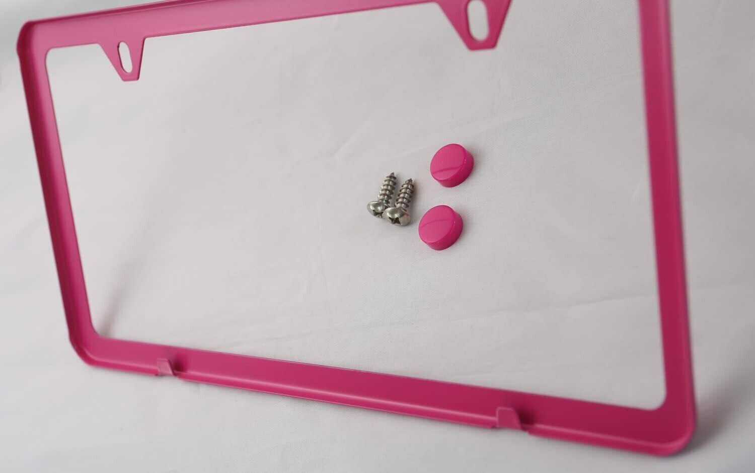 Car license plate frame cover cap trunk hot pink for Cadillac