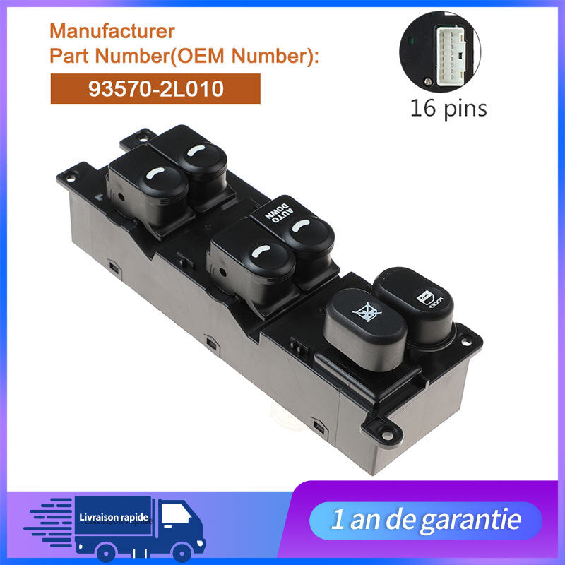 INTERRUPTEUR DE COMMANDE LEVE VITRE POUR for Hyundai i30 07-11 GAUCHE NEUF Neuf