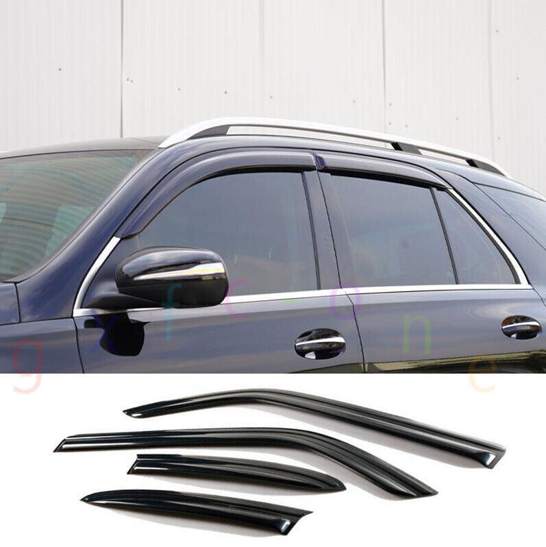 for Benz GLE SUV 2020-2024 Black Window Visors Sun Rain Guard Vent Deflectors
