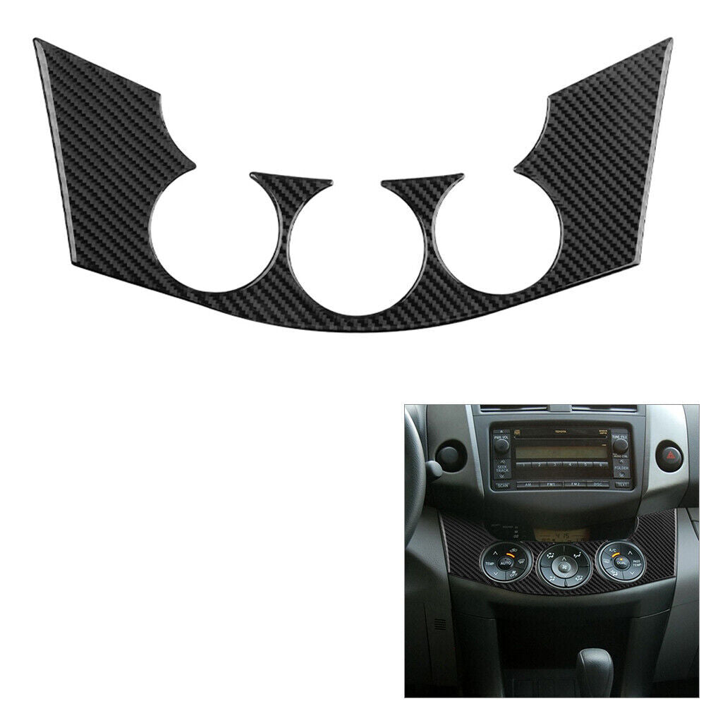 for Toyota RAV4 2006-2012 Carbon Fiber Indoor Automatic Air Conditioning Cover Trim