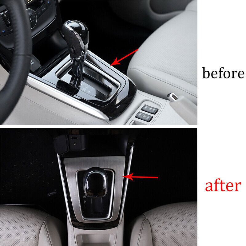 Console Gear Shift Frame Cover Trim for Nissan Sentra 2013-2019 Silver Titanium