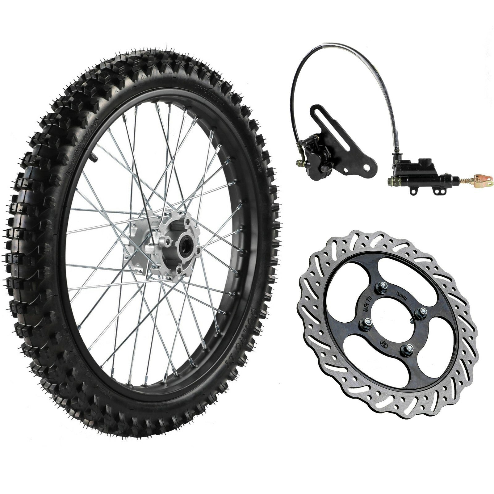 19-inch front wheel 70/100-19 rim assembly for Pit Dirt bicycles 125cc, 150cc, 200cc