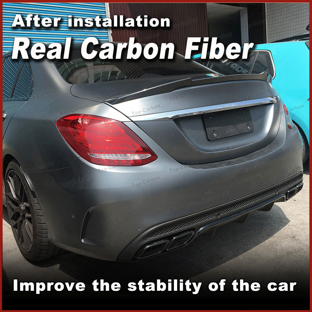 for Benz W205 C250 C300 C400 C63 Real Carbon Fiber Rear Boot Trunk Spoiler