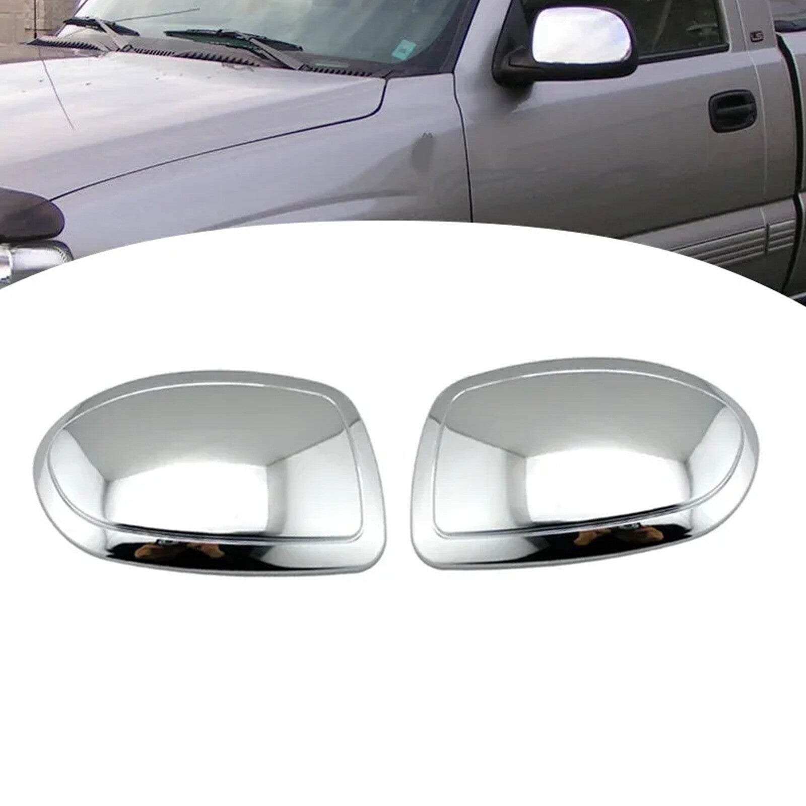 Two chrome mirror cap covers for 1999-2006 for Chevrolet Silverado for GMC for Sierra .