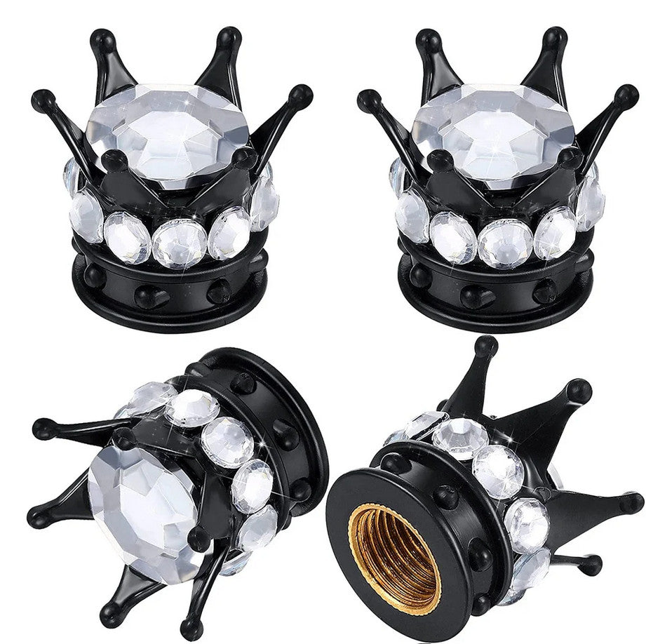 4-piece car tire valve cover rod air dust cover dustproof black rocket for BMW