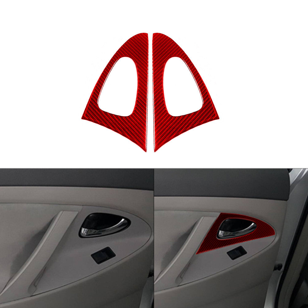 Red Carbon Fiber Rear Door Handle Panel Trim Cover for Toyota for Camry 2007-2011