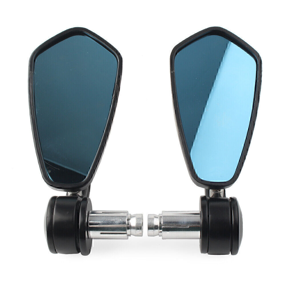 Rearview Black Handle Bar End Side Rearview Mirrors For 7/8 22mm Motorcycle